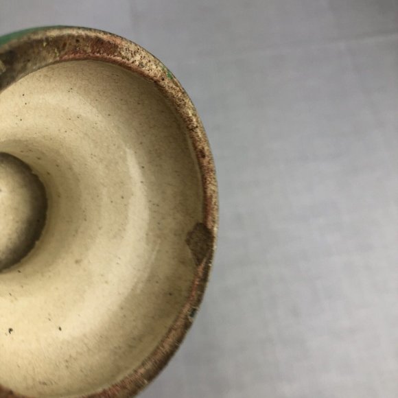 Vintage Moriage Floral Ceramic Vase - Green/Orange/Purple BOHO 10” Tall - Picture 13 of 16